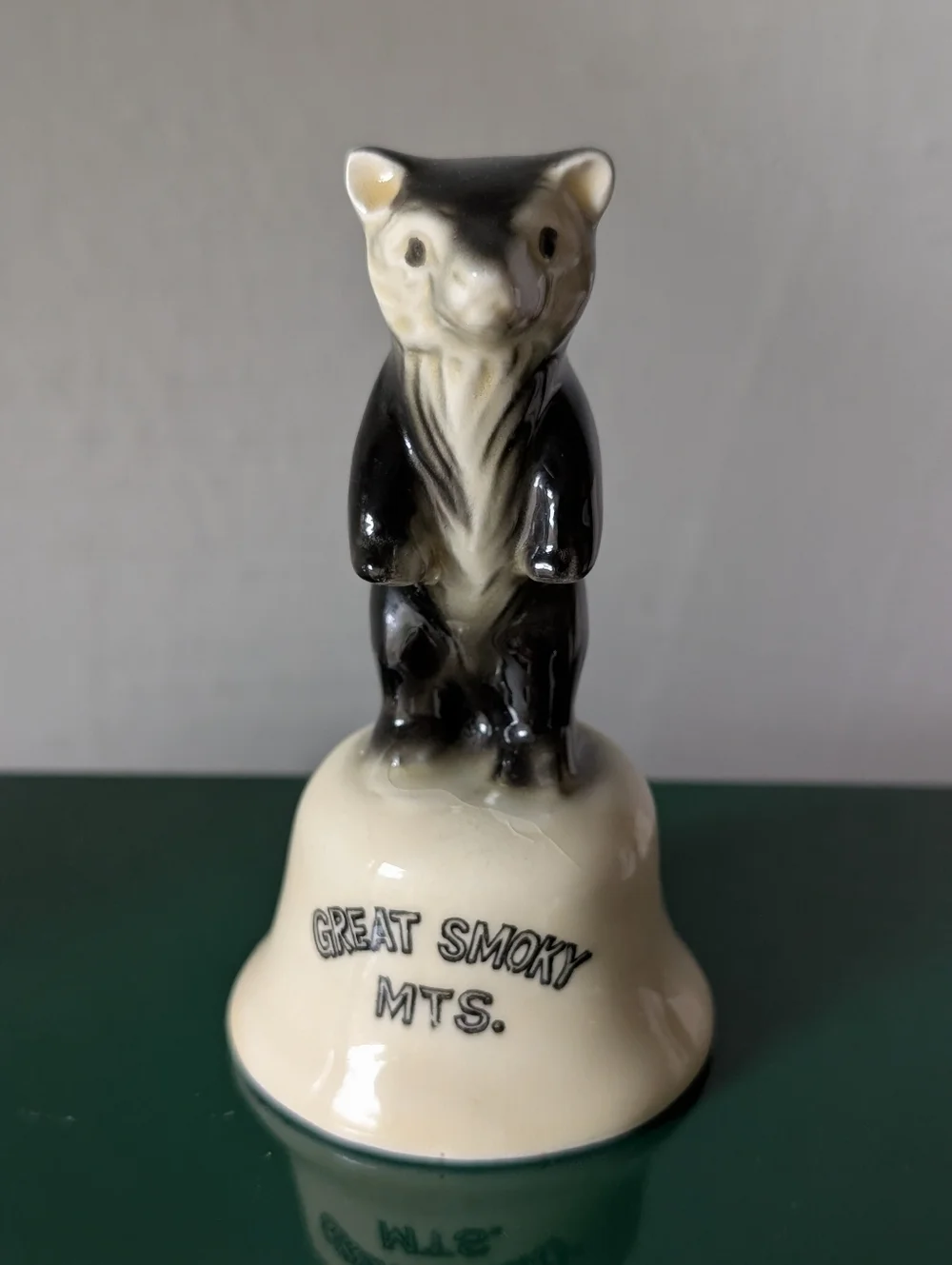Vintage Great Smoky Mountains Bear‎ Hand Bell - Ceramic Figurine Souvenir